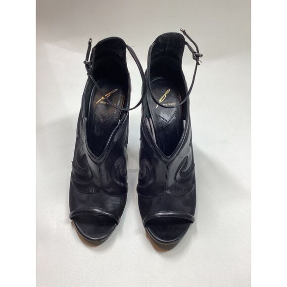 Brian atwood Black High Heels With Open Toe - Picture 2 of 16
